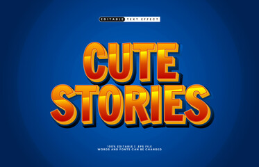 cute stories editable text effect with a comic and kids text style