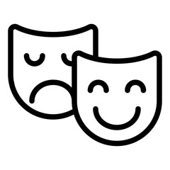 Emotive Theater Masks Icon Design