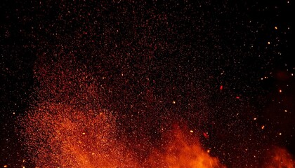 Fiery sparks dance against a dark backdrop, creating a dramatic and intense scene.