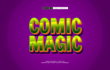 comic magic editable text effect with a comic and kids text style