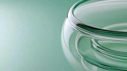 Abstract Glass Bowl Green Background Design