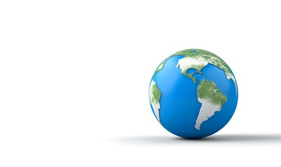 Fototapeta premium Simple blue globe on white background.