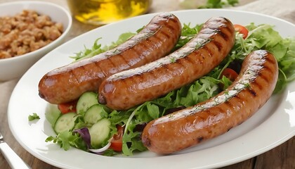 Grilled Munich Sausages with Salad. 9
