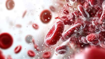 A vibrant depiction of red blood cells in motion, showcasing their importance in the circulatory system and overall health.