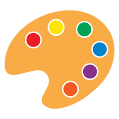 palette with paints illustration