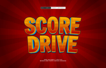 score drive editable text effect with a league and ball text style