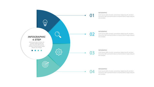 Vector infographic label design with circle infographic template design and 4-5-6 options or steps. Can be used for process diagram, presentations, workflow layout, banner, flow chart, info graph