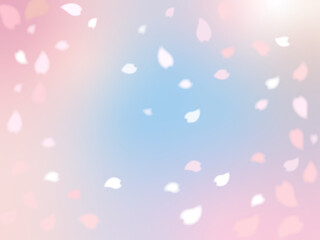 春の桜吹雪が美しいフレーム背景素材