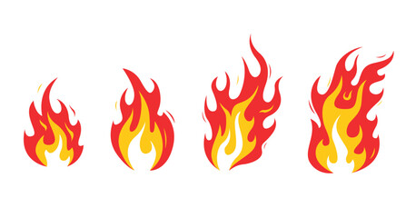 Fire flames, bofire, flaming elements, Burning fireball signs