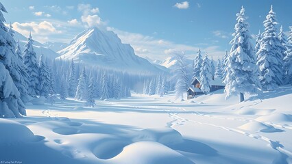 Fototapeta premium winter landscape in the mountains