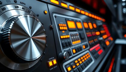 Advanced Security: Metallic Safe Lock with High-Tech Control Panel and Illuminated Buttons