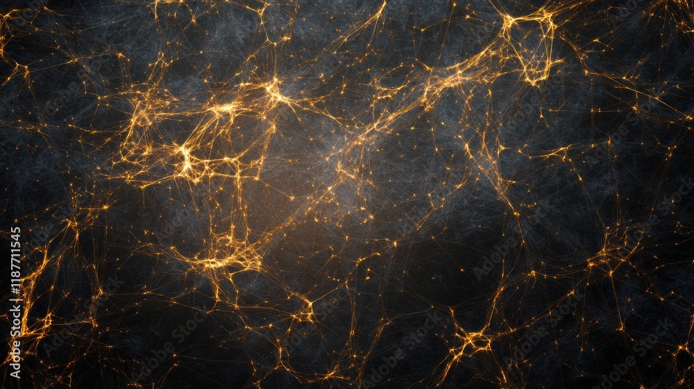 Leinwandbilder Glowing lines and dots create an intricate web representing a global network of connectivity and information exchange. Generative AI