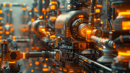 Fototapeta premium Exploring the Automation and Industry Devices in a Smart Factory Environment. Concept Smart Factory