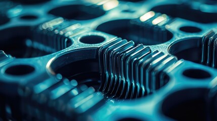 Intricate Close-Up of Engine Component with Metallic Finish