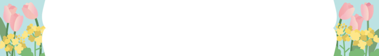 菜の花とチューリップのベクターテンプレート