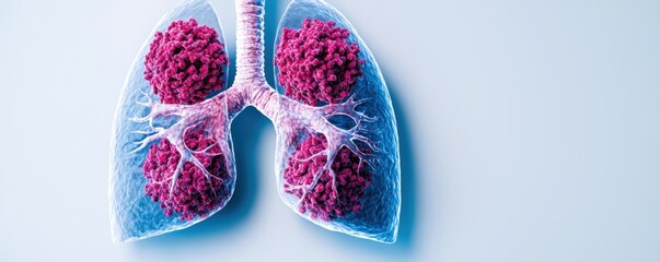 Lung health awareness campaign medical facility infographic clinical environment aerial view disease prevention