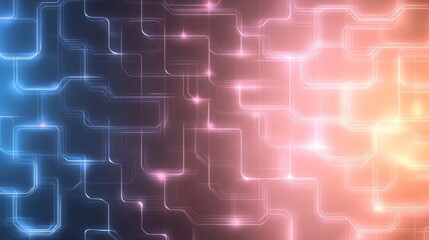 Obraz premium Abstract neon grid with blue and orange electric light pattern