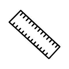 Fototapeta premium Straight ruler outline icon for geometry