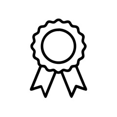 Circular ribbon medal outline icon