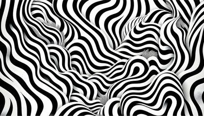 Background A background featuring zebra stripes in black and white, with irregular, wavy stripes crossing the w2