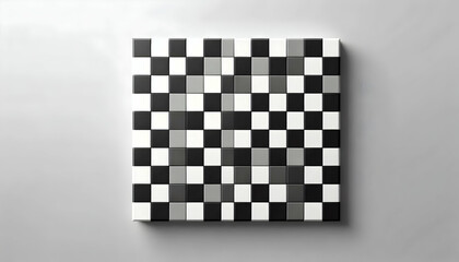 Background A black and white checkered pattern with alternating squares on a soft light gray background The squ3