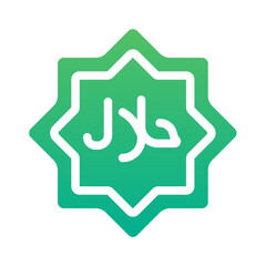 halal sign gradient style