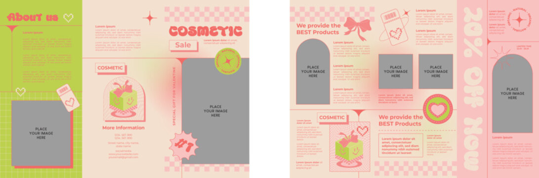 Beauty Cosmetic Sale Trifold Brochure - Powered by Adobe