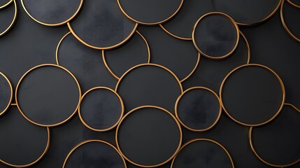 Decorative Motifs with Concentric Arrangement of Circular Shapes Against a Dark Background for Elegant Design Inspirations