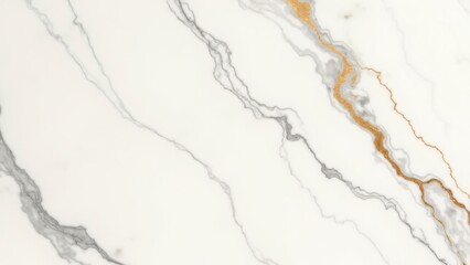 Fototapeta premium A polished marble floor with rich veins of white, gray, and gold, creating a luxurious, elegant appearance. The veins flow organically, adding depth and sophistication to the design.