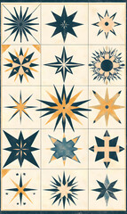 Collection of Tile Patterns Featuring Intricate Geometric and Floral Motifs, Hand-Drawn Doodles, and Traditional Ethnic Designs in Muted and Vibrant Color Palettes