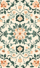 Fototapeta premium Collection of Tile Patterns Featuring Intricate Geometric and Floral Motifs, Hand-Drawn Doodles, and Traditional Ethnic Designs in Muted and Vibrant Color Palettes