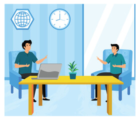 Businessmen Discussion in a Modern Office Setting with Colleagues.