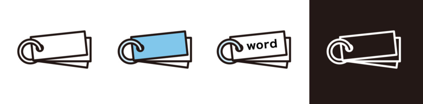 単語帳のアイコン。受験や勉強、暗記のイメージ素材。