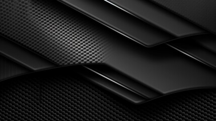 Abstract Black and Grey Geometric Pattern Design Background Texture with Overlapping Layers and Subtle Curves