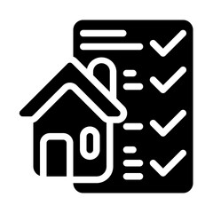 Checklist with House Solid Icon