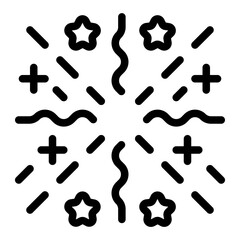 Confetti Explosion Line Icon