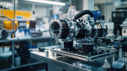 Fototapeta premium Advanced Mechanical Components in a Modern Engineering Laboratory