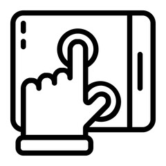 Double Finger Gesture Line Icon