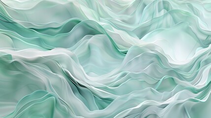 Obraz premium Abstract Teal and White Swirling Fabric Texture