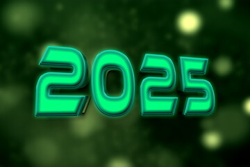 3d Rendering illustration of a digital 2025 design