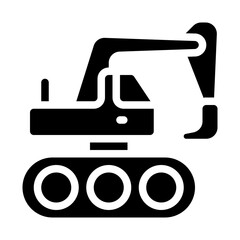 Excavator Solid Icon