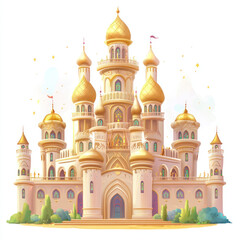 Fototapeta premium Whimsical Golden Dome Castle