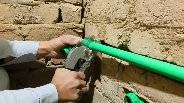 Cutting and soldering polypropylene for water supply pipes