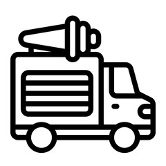 Obraz premium Ice Cream Truck Line Icon