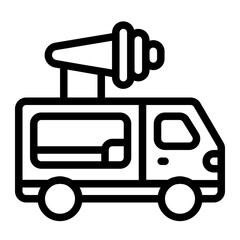 Ice Cream Truck Line Icon