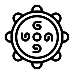Fototapeta premium Inca Sun Symbol Line Icon