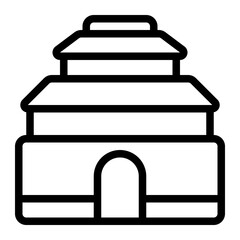 Japanese Temple Line Icon