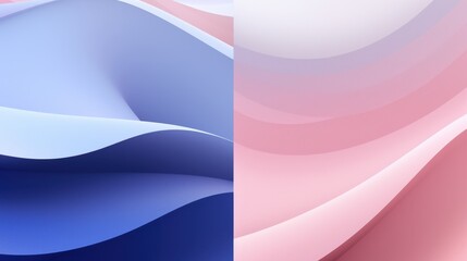 Obraz premium Abstract Pink and Blue Wave Background Design: Serene Pastel Color Palette with Smooth Curves and Undulating Layers