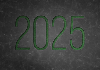 3d rendering illustration of a foggy 2025 marble design