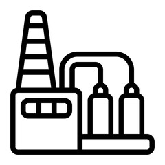 Oil Refinery Line Icon